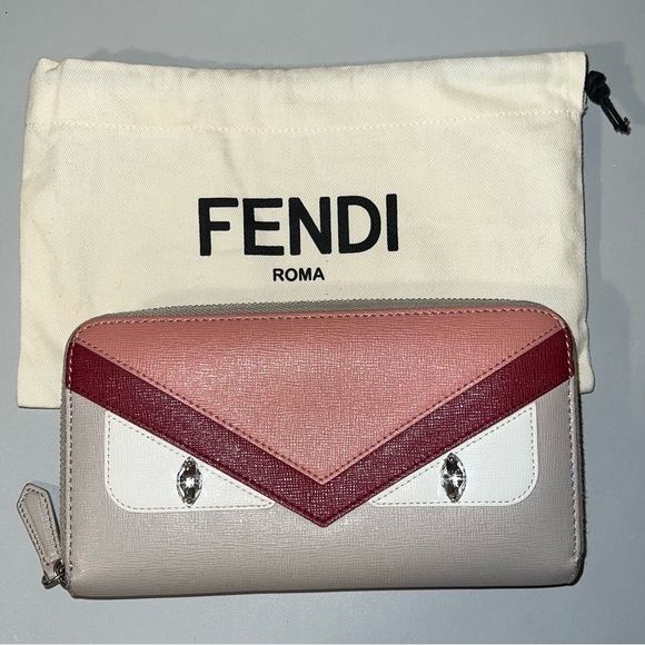 Fendi Elite Crystal Eye Monster Zip Around Wallet Multicolor - Picture 5 of 5